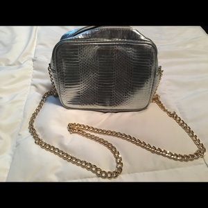 NWOT silver crossbody purse